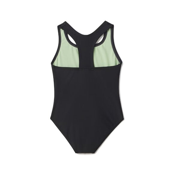 Solid Racerback One Piece Girl's Swimsuit - Picture 2 of 6